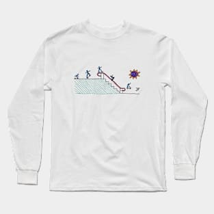 Skateboarding Doodle - Neon Rail Jam Long Sleeve T-Shirt